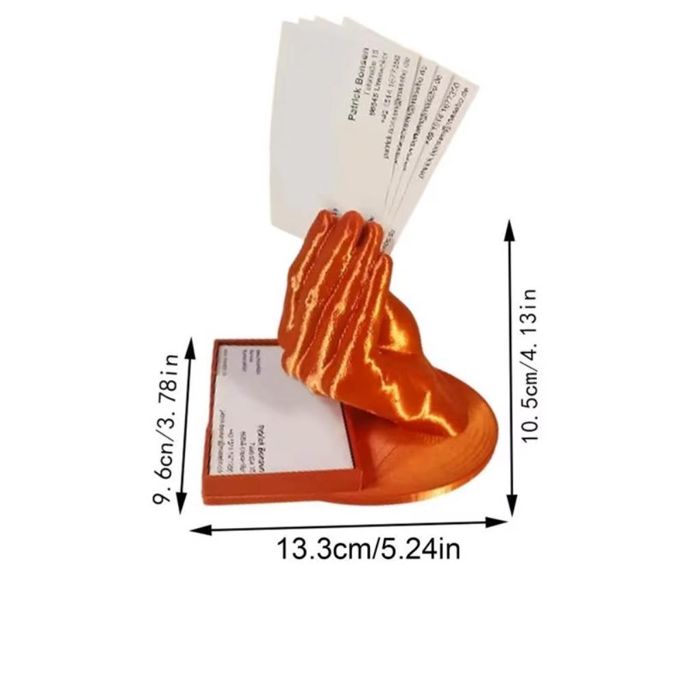 Creative Design Hand Shaped Card Holder Modern Art Desktop Card Stand Desktop Organizer Home Decor оранжевый