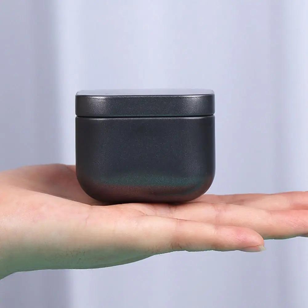 4 Stück verschlossene Blechdose Tragbare Aufbewahrungsboxen Glas Mini Quadratische Eisen Teedose Gewürze