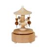 Custom Logo Wooden Music Box 18-Note Mechanical Wind-Up Rotating Carousel Ballerina Gift OEM