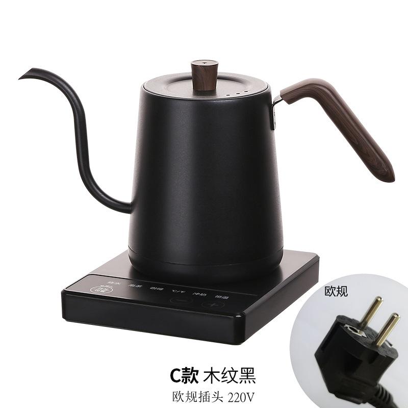 Titanium Silver Gray Gooseneck Kettle Electric Kettle Temperature Control Coffee Pot Stainless Steel Slender Spout Tea Kettle