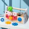 Children's Wooden Educational Screw Nut Toy: Portable Brain-Teasing Creative Tool Basket