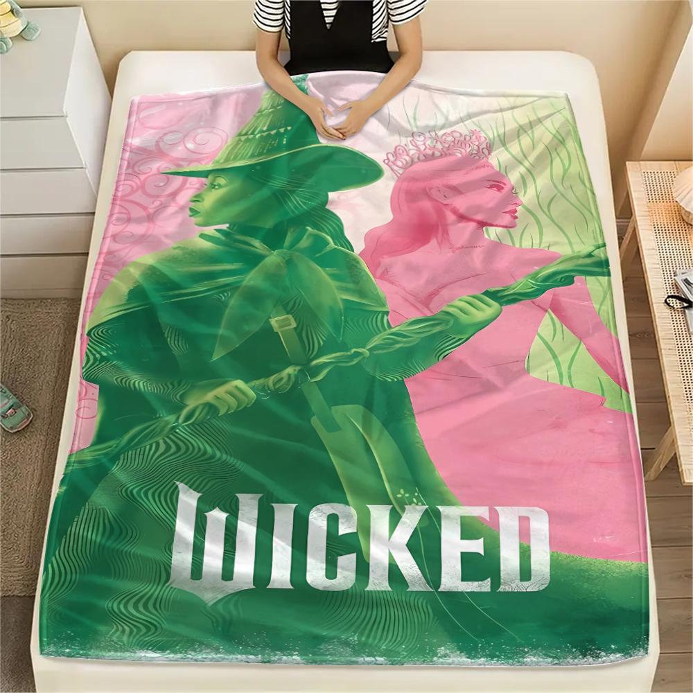 1PC Wicked Print Flannel Blanket, High quality All Seasons, Home Decor, Warmth and Comfort, Perfect for Christmas Gifts