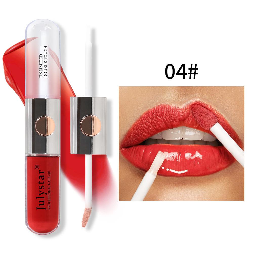9-farbiger Spiegel-Lippenglanz, leicht zu färben, Doppelkopf, verblasst nicht leicht, lässt sich nicht leicht eintauchen, sexy Wasser-Lipgloss, Lippen-Make-up