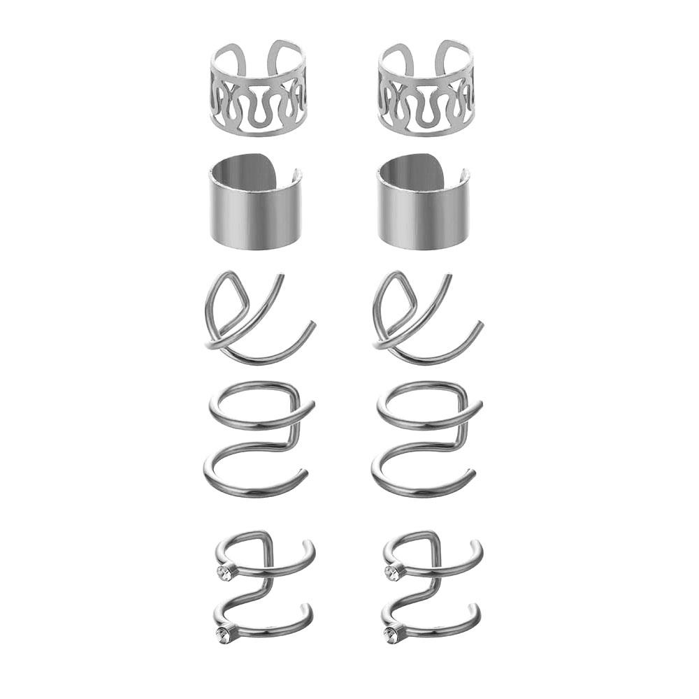 Ohrclip-Schmuckset für Damen, aushöhlen, schlicht, modisch, elegant, Paar passende personalisierte Ohrringe