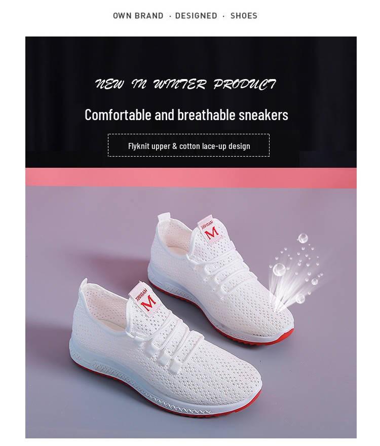 Old Beijing Women's Flat Soft Sole Casual Mesh Dance Sneakers