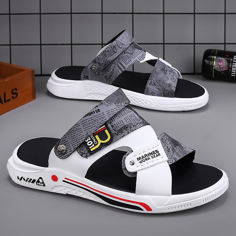 Sandals For Men Slippers Leather Casual Outdoor Beach Slides 2025 Summer Male Shoes 2 Wear Flip-Flops Walking Fisherman