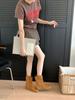 2025 New European and American Autumn and Winter Heightening Flat-bottomed Suede Low Tube Thin Martin Short Boots Fashion Women's Short Boots