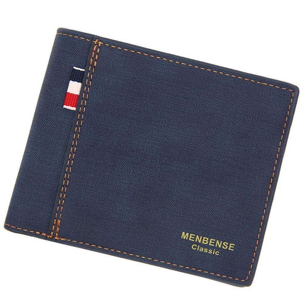 

ID Card cover PU Leather Solid Color Coin Purse Male Wallet Business Card Holder Short Money Bag синій
