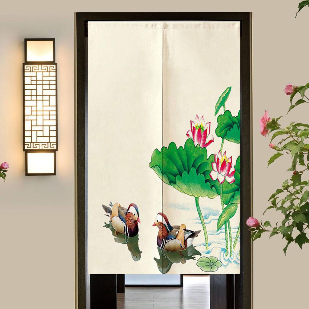 VIKAMA Chinese-style Twin-Door Curtain Restaurant Guesthouse Semi-Curtain Kitchen Bedroom Partition Curtain Home Decoration
