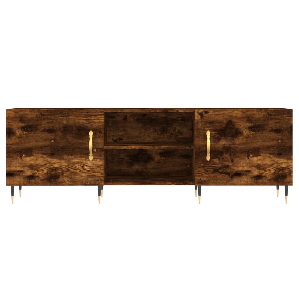 TV Stand Smoked Oak Finish 150 X 30 X 50 Cm Engineered Wood
