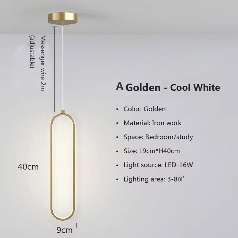 Modern LED Pendant Light Gold Black AluminiumFor Bedroom Restaurant Living Room Study Hanging Lamps Decoration Lightning Fixture