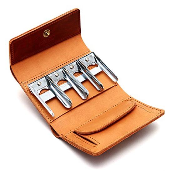 AGILITY affa Münzfänger Geldbörse Münzbörse Rindsleder Dreifach-Geldbörse Faltbrieftasche Kompakt Echtleder Made in Japan "Bank" Herren Damen