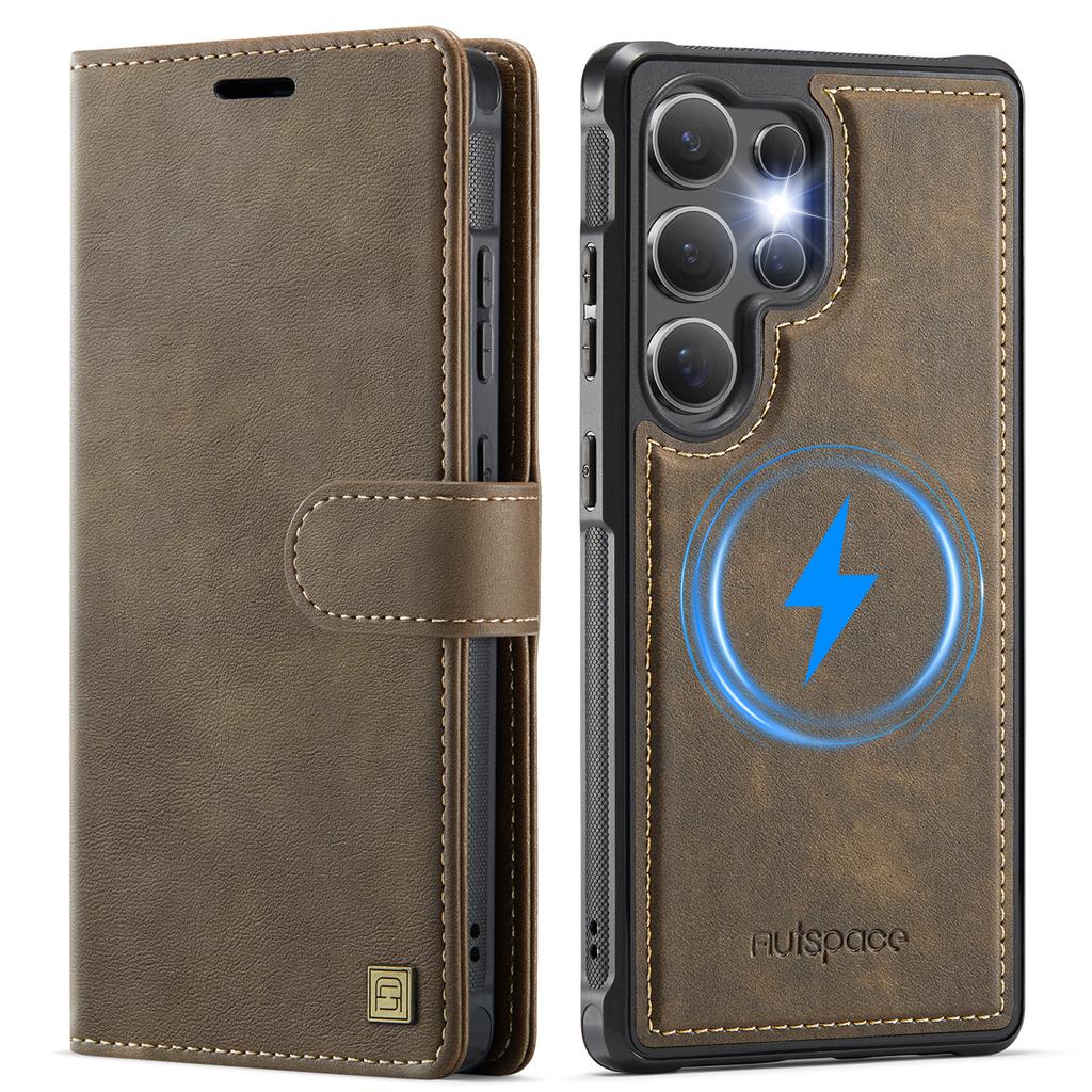 2 In 1 Detachable Magnetic Leather Flip Wallet Phone Case For Samsung Galaxy S26 UITRA S25 Plus S24 FE Wireless Charging Cover