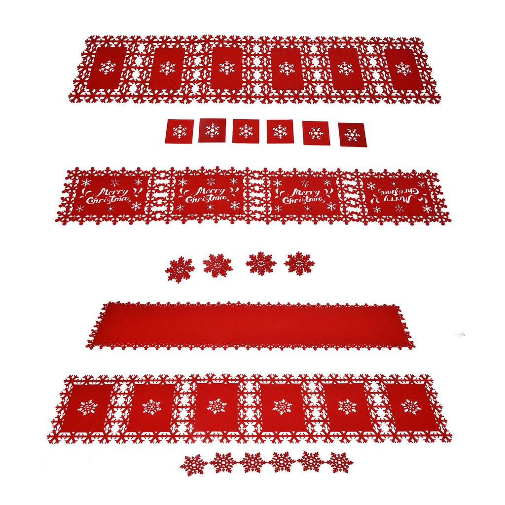 Christmas Table Runner Placemat Heat Protection Water Absorption Felt Table Runner Placemat