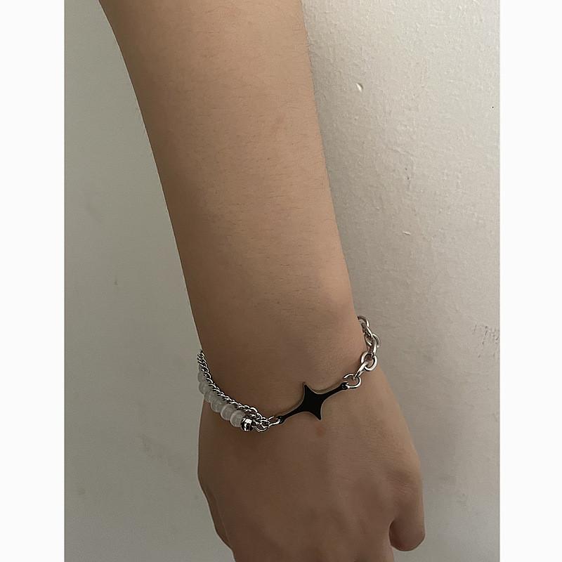 Starburst Adjustable Bracelet With Cat Eye Stone Beads For Street Fashion Men Women