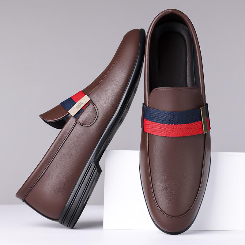 Fashion Men Leather Casual Shoes Street Cool Slip-on Loafers Comfortable Driving Shoes Big Size