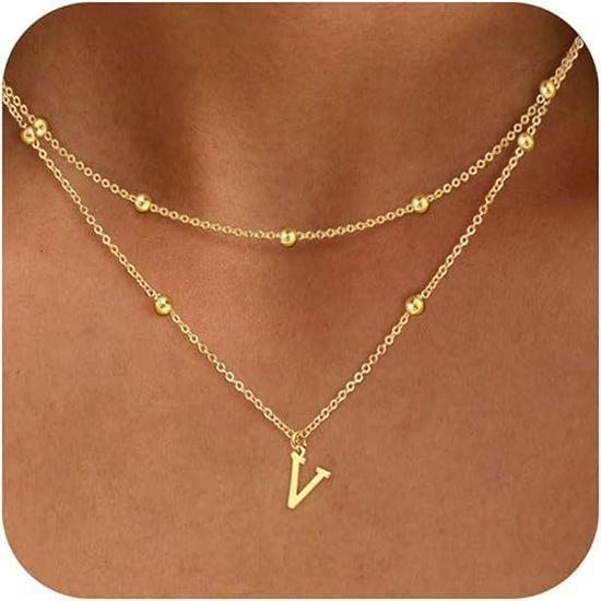 Exquisite 14K Gold Plated Copper Initial Pendant Necklace - Personalized and Fashionable Jewelry