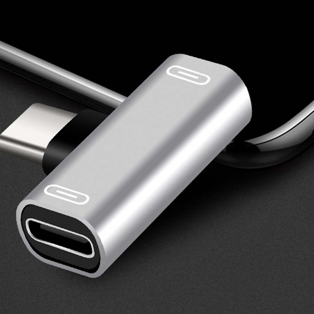 2 In 1 Charger Type C Dual Type C Type-C Adapter Charger Adapter Headphone Converter Audio Cable