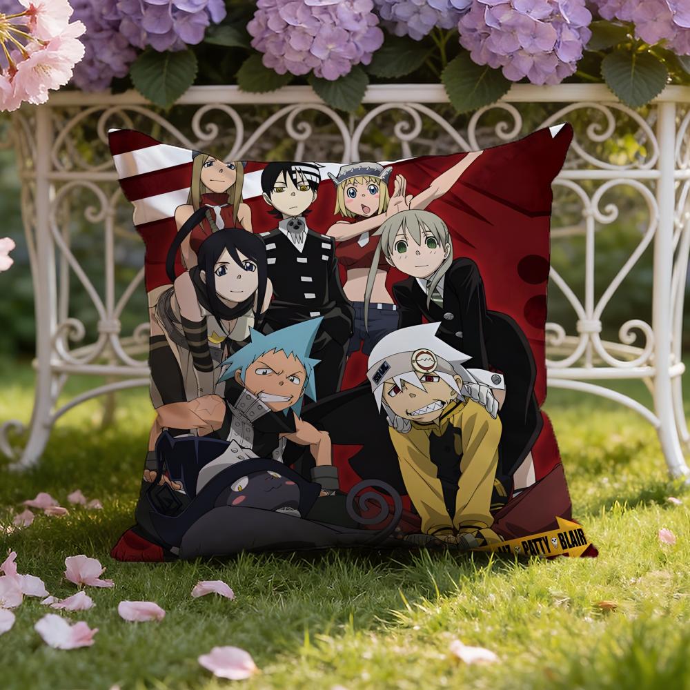 Anime S-SOUL E-EATER Cushion Cover Home & Car Dual-Scene Pillow Cover: Reversible for Premium Comfort