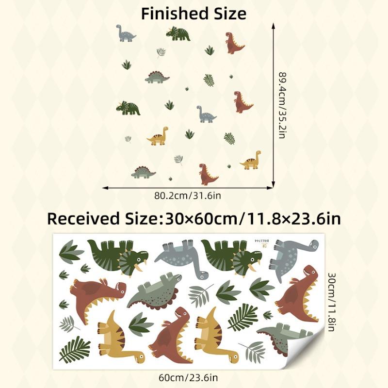 Cartoon Animal Cute Dinosaur Wall Stickers Removable for Kids Room Decoration Background Living Room Baby Nursery Wall Decals