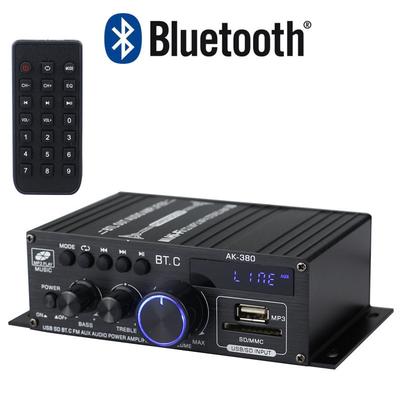 AK380 Portable Car Bluetooth Power Amplifier 12V Household HIFI Audio Amplifier Stereo Surround Sound System 15.5X8.5X4.5CM