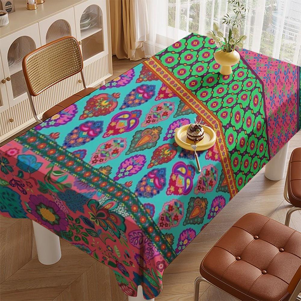Colorful Pattern Tablecloth Restaurant Kitchen Tablecloth Living Room Home Decoration Rectangular Party Decoration