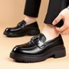 FashionBritish Cowhide Platform Loafers for Men Fashion Soft-soled Business Man Dress Shoes Designer Spring Autumn Luxury Shoes Male