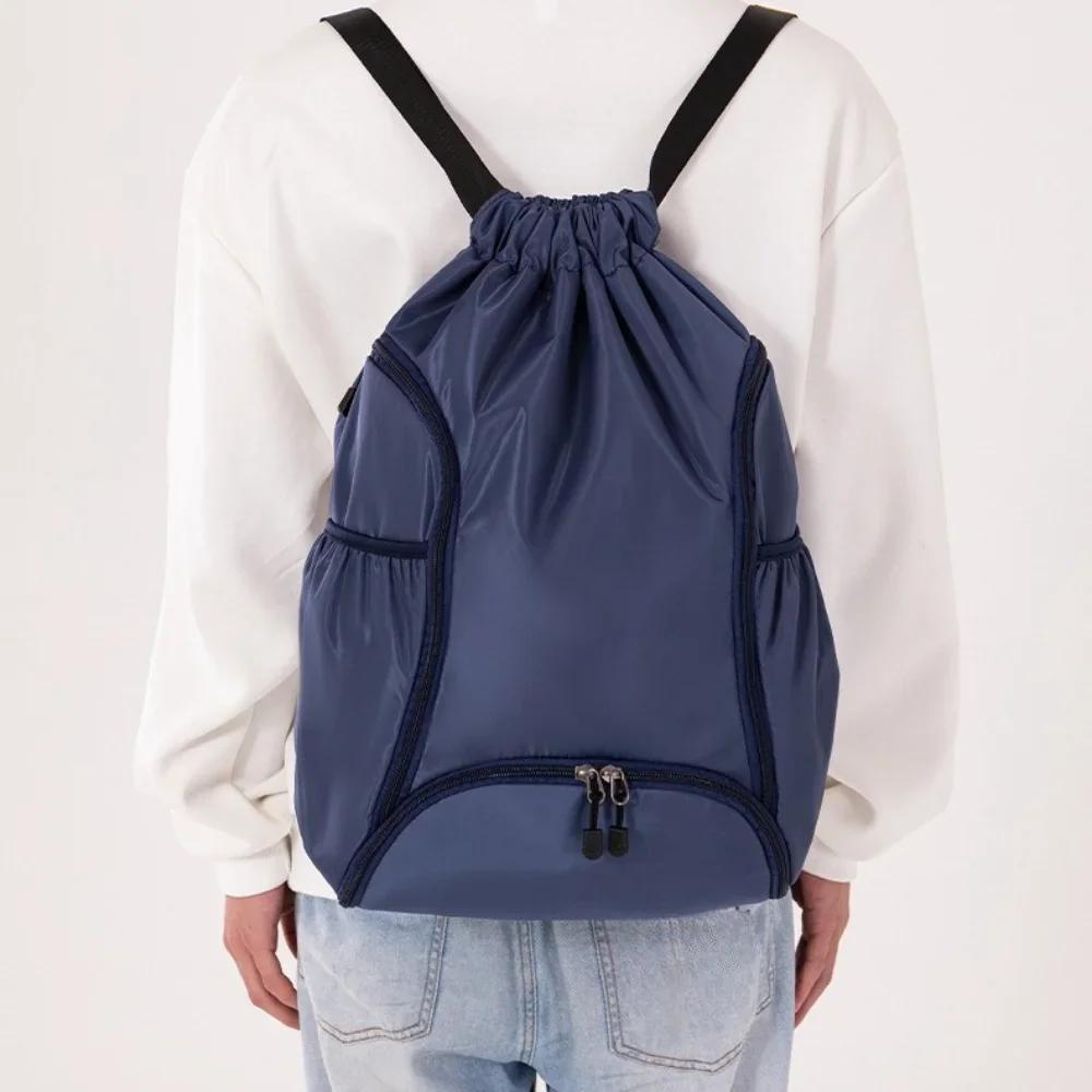 Large Capacity Sports Backpack Basketball & Swimming Bag with Drawstring Pockets Multi-Functional Gym Bag for Training