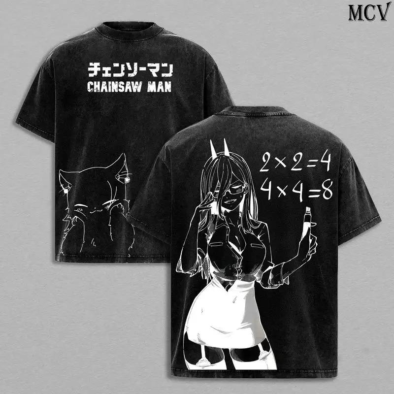 Chainsaw Man Reze "Boom!" T-shirt Oversize Lavata Vintage | T-shirt Streetwear Anime