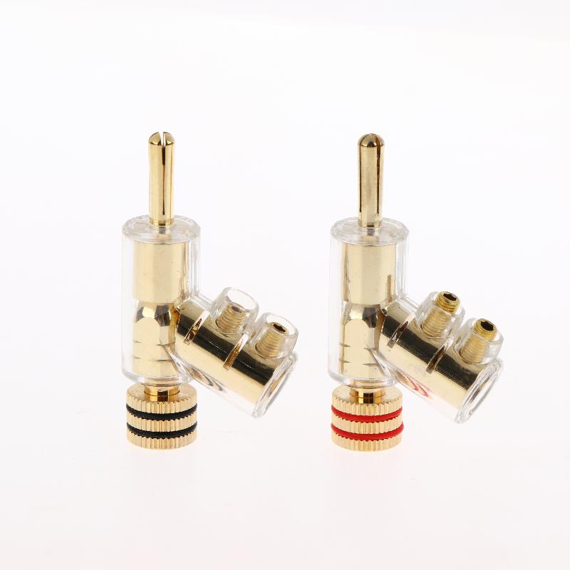 

2/4Pcs Hifi Gold/Rhodium Plated Lockable Speaker Cable Banana Plug Connector Self-Locking Audio Accessories 2pcs золотой