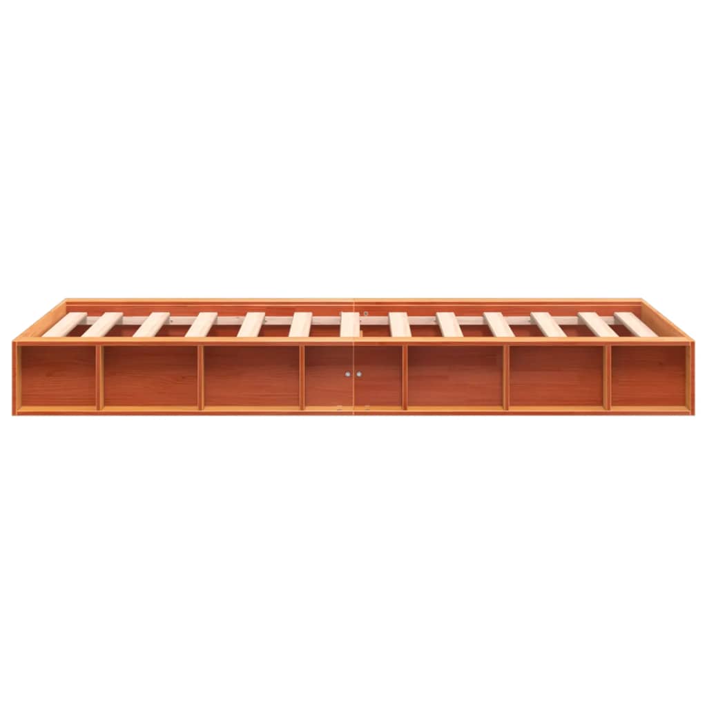 Solid Wood Bed without Mattress Wax Brown 75 x 190 cm Pine Wood