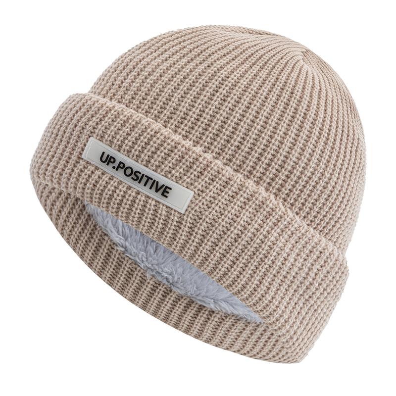 

Унисекс Повседневная Шапка-Бини с Плюшевой Меховой Подкладкой Зимние Шапки для Мужчин и Женщин Сохраняют Тепло Вязаная Шапка Модная Однотонная Лыжная Зимняя Шапка 56cm-60cm бежевый