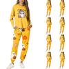Women's Casual Round Neck Loose Fit Halloween Print Sweatshirt with Chest Pocket and Jogger Pants Set