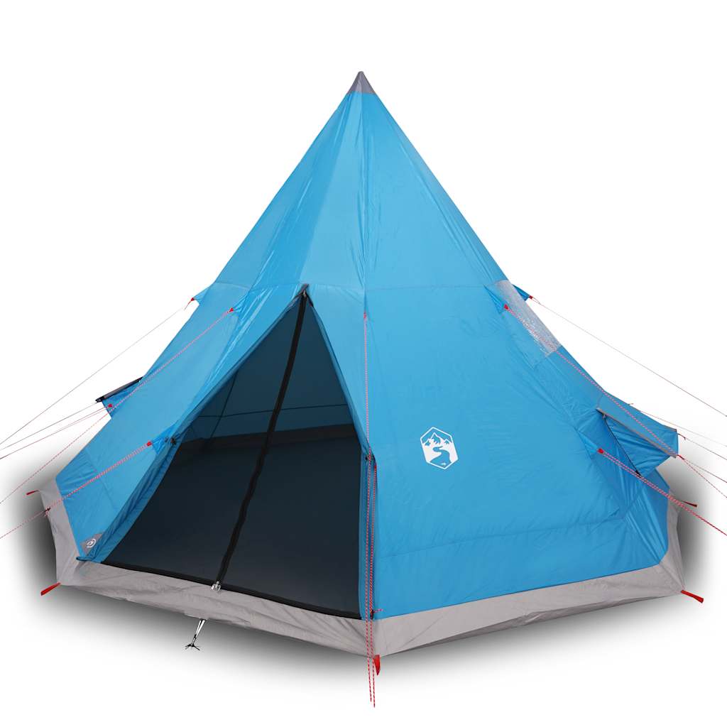 Tipi Camping Tent for 4 Persons Blue Waterproof
