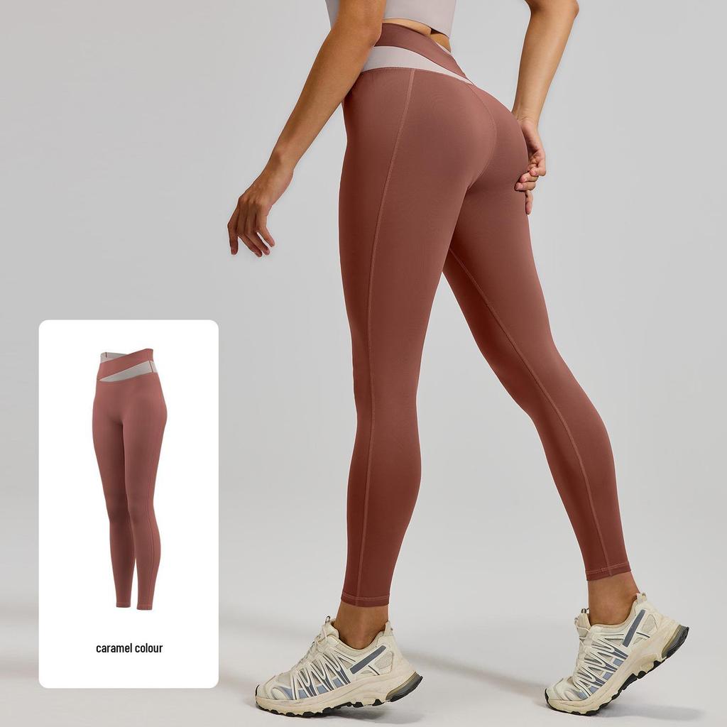 High-Waisted Color-Block Yoga Set: Tummy Control, Shockproof Sportswear for Women