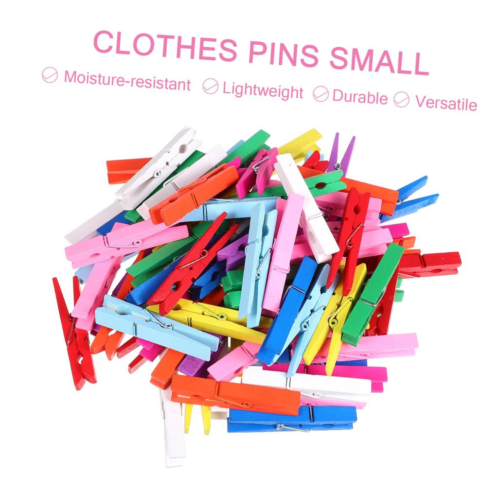 NUOLUX Niedliche Holz 100 Wäscheklammern für Mini Feste Holzfoto Holzwäscheklammern Wäscheklammern, Stücke, Basteln, Multi, Wäscheklammern, Holz,