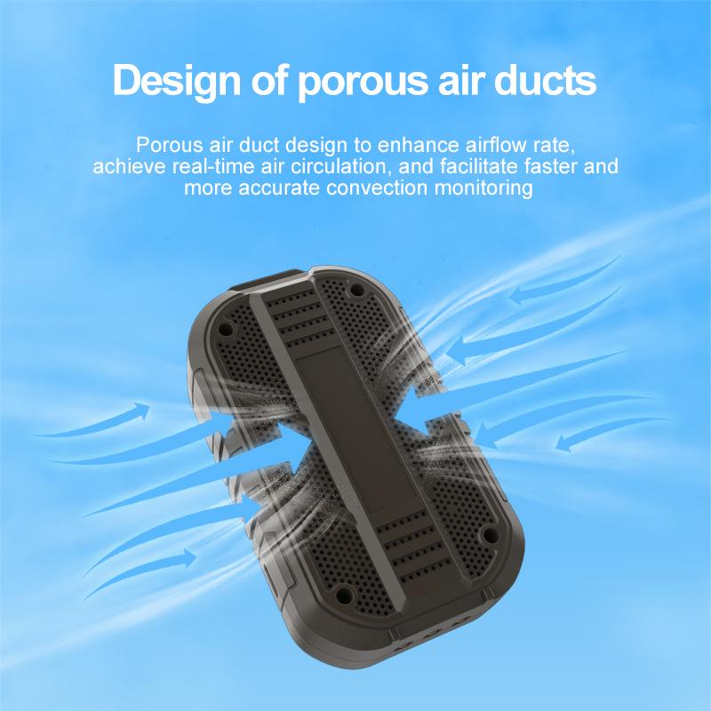 4-in-1 Portable CO Detector: Carbon Monoxide Alarm, Temperature & Humidity Monitor with Flashlight, Long-Lasting Battery