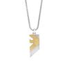 Emporio Armani Silver and Gold Stainless Steel Pendant Necklace Stainless No Jewels Men's Two-Tone (Model EGS3073040), Length 525mm, Width 12.6mm,