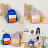 Stylish Dual Color Backpack For Kids Large Capacity Durable Nylon Canvas Preschool Bag