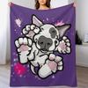 Bullterrier Überraschung Rosa Überwurfdecke Weiche Sherpa-Fleece Warme Decke für den Winter