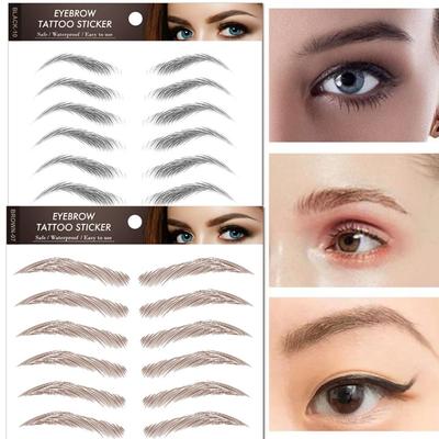 Women Men Eyebrow Stickers 6D Eyebrow Tattoos Stickers Simulation Eye Brow Water Transfers Decals