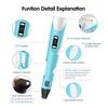 Stylo d'impression 3D DIY, peinture tridimensionnelle, jouets pour enfants, camouflage amusant, avec écran LCD, filament PLA compatible, jouets, cadeau