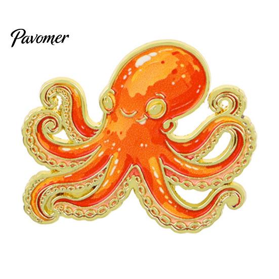 Metal Octopus Badge Cartoon Sea Animal Brooch, Dolphin Whale Seahorse Enamel Decorative Pin Pin, Hats Bags Scarves Clothes Accessory Ocean Brooch