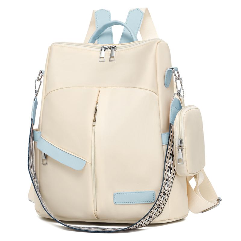 

Оксфордский рюкзак Легкий рюкзак Многофункциональная сумка через плечо синий/бежевый