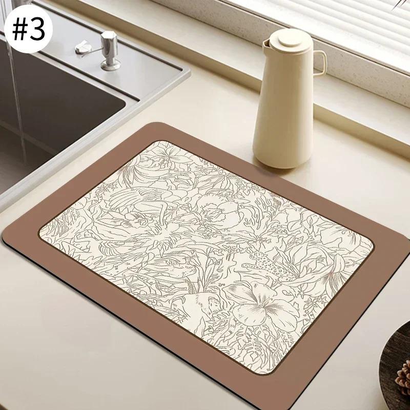 Kitchen Rugs Dish Drying Mat Absorbent Drain Pad Kitchen Carpet Coffee Dish Drainer Draining Mat Tablemat Fashion and Beautiful