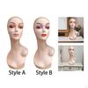 Bald Female Mannequin Head with Left Shoulder Multipurpose Professional Makeup Wig Stand 48cm