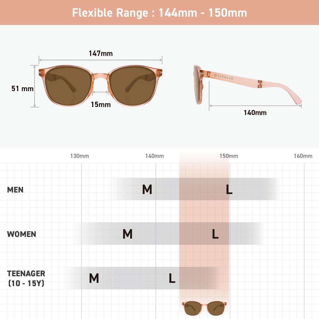 SUNFOLD HALO Folding Sunglasses UV400 LumiX Nylon Lenses Outdoor Casual Unisex Travel [EYEGLAD] High-Definition Seawater-Resistant (Amber/Brown