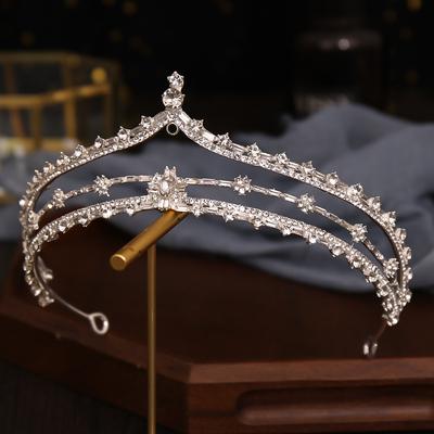 New European and American Crown Headwear Grand Water Diamond Wedding Dress Hair Accessory Birthday Party Wedding Crown Accessory