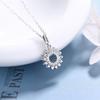 S925 Sterling Silver SUNFLOWER Necklace Micro Inlaid Zircon Full Diamond Snowflake Pendant Japanese and Korean Temperamental Niche Clavicle Chain