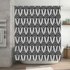 Black White Geometric Shower Curtain for Bathroom Decor with Metal Hook Rings Large Size (72 X 84 Inches)